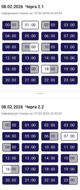 Погодинні відключення світла у Тернополі — графік на 8 лютого 2026