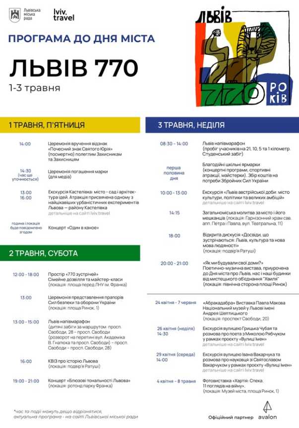 Куди піти у Львові на День міста 2026: найкращі події, концерти й маршрути з 1 по 3 травня