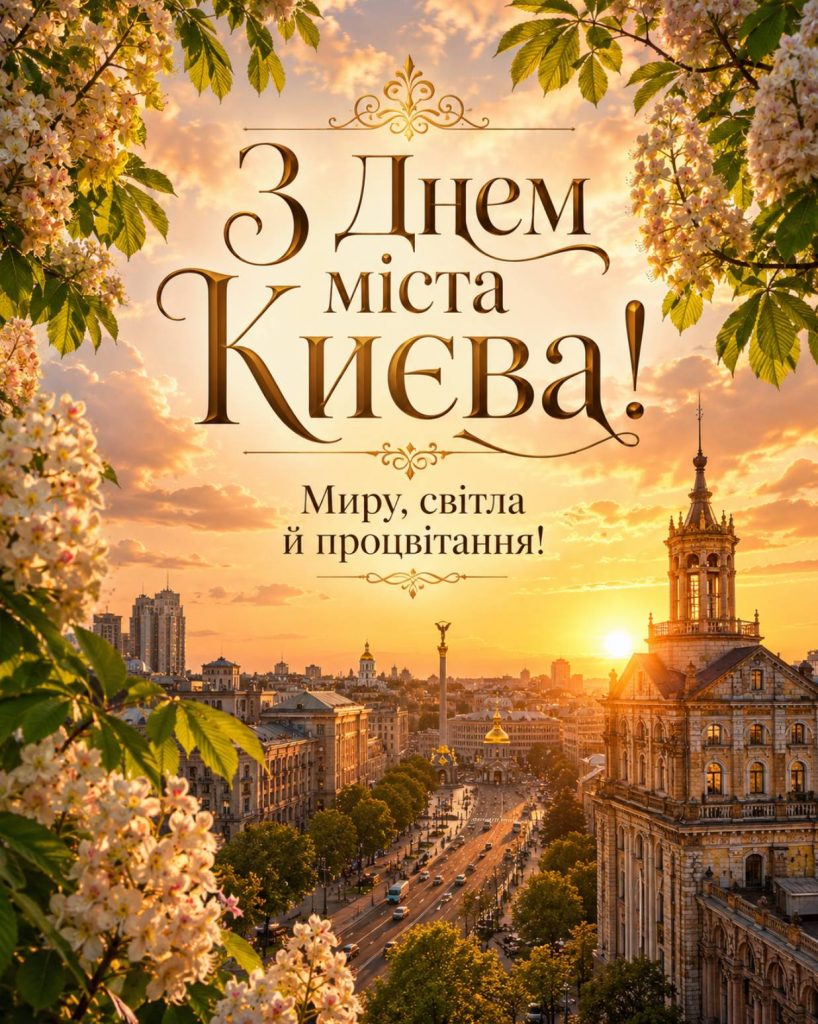 31 травня 2026 — День міста Києва: привітання яскравим листівками, картинками, віршами і прозою