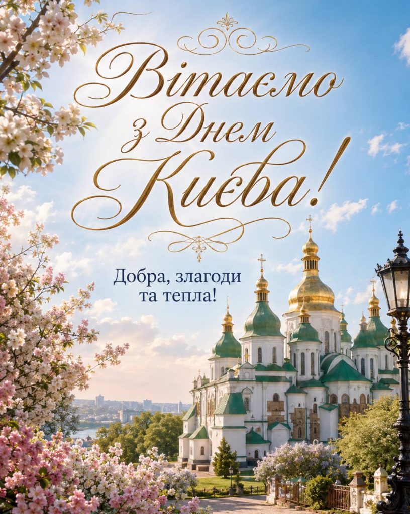 31 травня 2026 — День міста Києва: привітання яскравим листівками, картинками, віршами і прозою