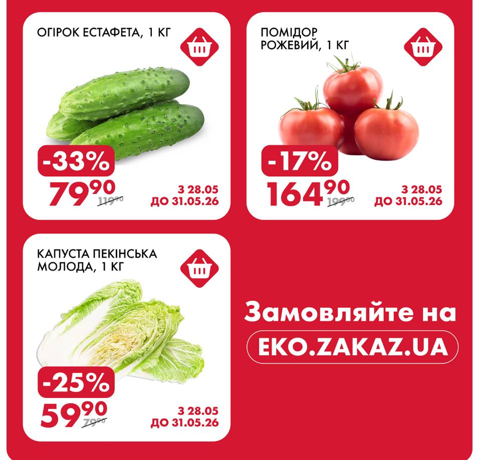 СУПЕР АКЦІЯ в Екомаркет з 28.04 по 03.05 2026: які продукти можна придбати з вигідними знижками
