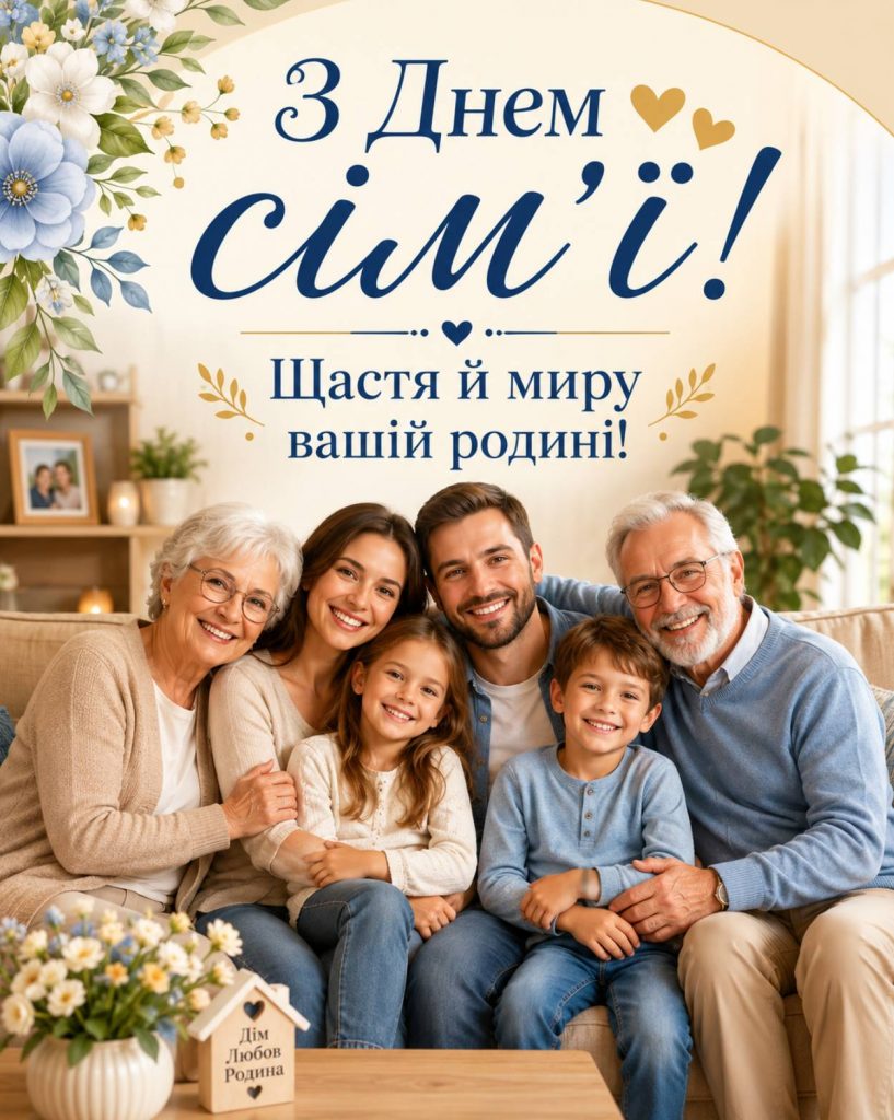 15 травня 2026 — День сім'ї: привітання яскравим листівками, картинками, віршами і прозою