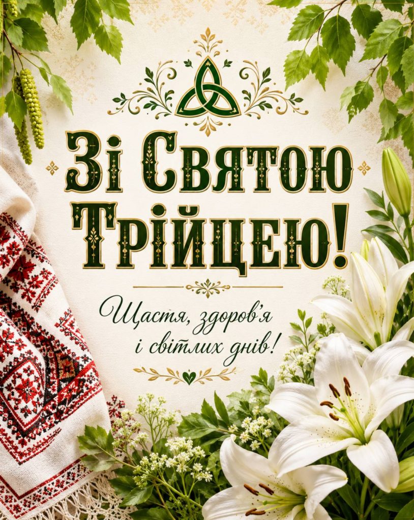 Свята Трійця 31 травня 2026: привітання яскравим листівками, картинками, віршами і прозою
