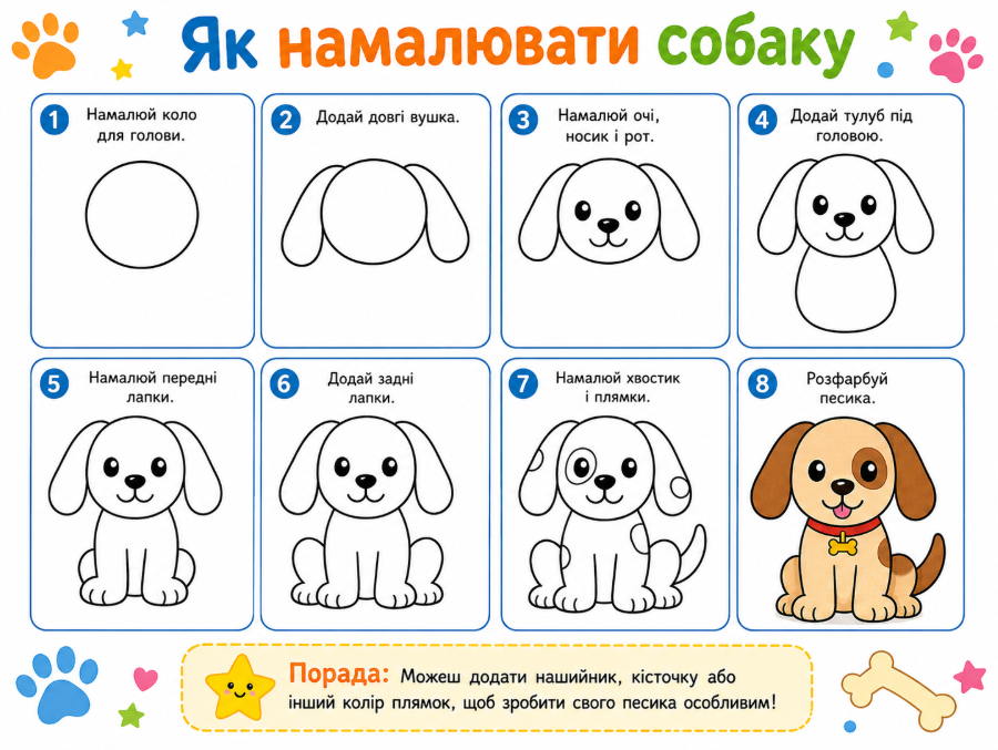 Як намалювати кота, собаку та зайчика легко і красиво: покрокові інструкції для дітей