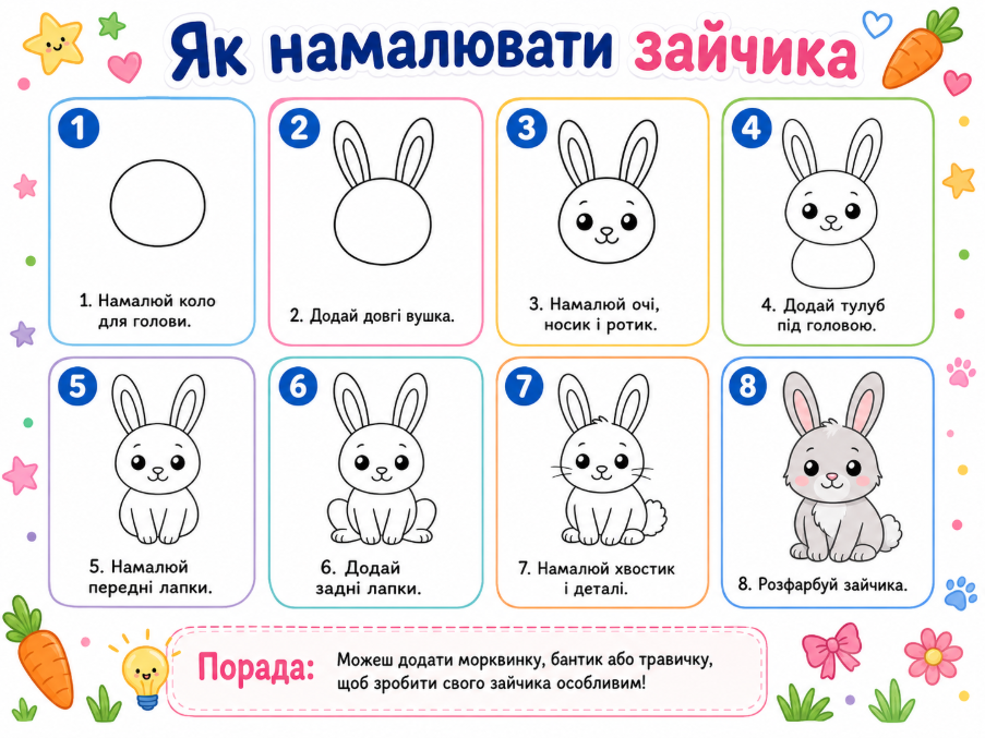 Як намалювати кота, собаку та зайчика легко і красиво: покрокові інструкції для дітей