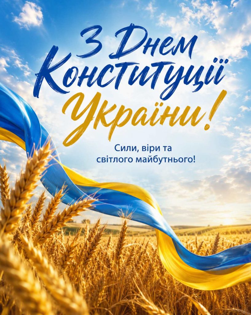28 червня 2026 - День Конституції України: історія свята, привітання яскравим листівками, картинками, віршами і прозою