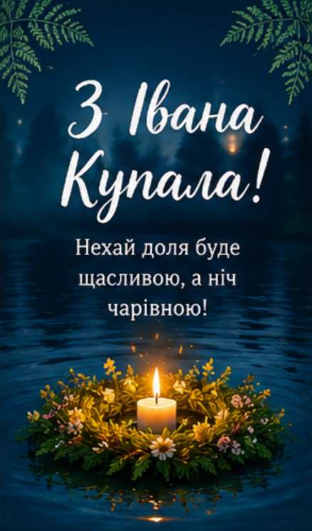 23 червня — Івана Купала: історія свята, привітання яскравим листівками, картинками, віршами і прозою