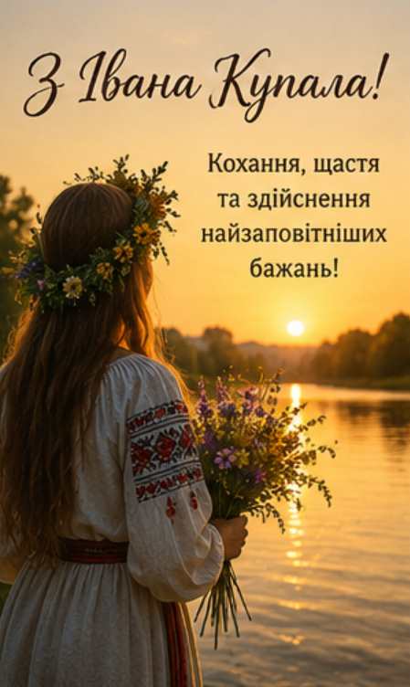 23 червня — Івана Купала: історія свята, привітання яскравим листівками, картинками, віршами і прозою