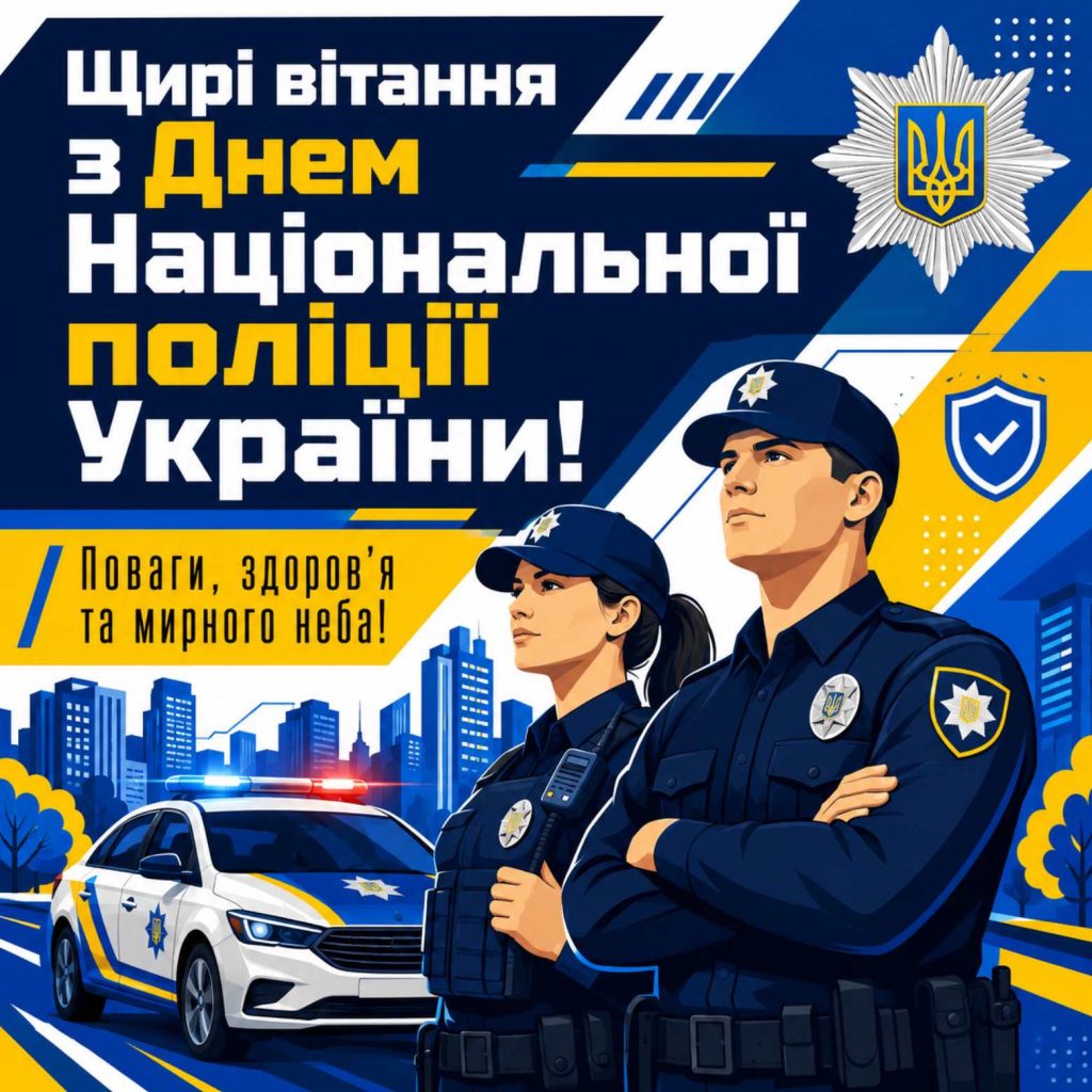 4 липня 2026 — День Національної поліції України: історія свята, привітання яскравим листівками, картинками, віршами і прозою