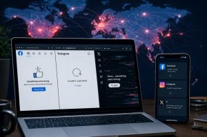 У Facebook, Instagram та X стався масштабний збій: користувачі скаржаться на помилки входу й роботу вебверсій. Дізнайтеся, що відомо.