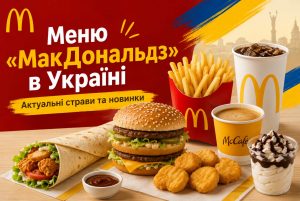 Дивіться актуальне меню «МакДональдз» в Україні: ціни на бургери, МакМеню, картоплю, нагетси, десерти, напої та сніданки перед замовленням.