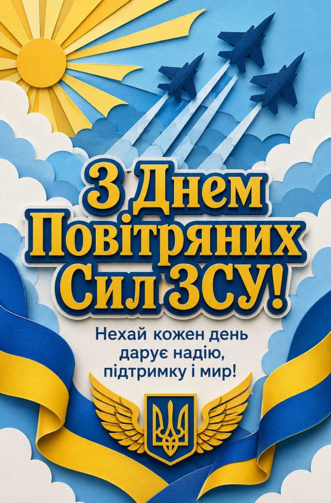 Коли День Повітряних Сил ЗСУ у 2026 році: дата, історія свята, традиції та привітання картинками, віршами і прозою