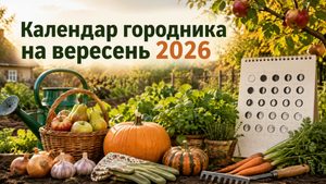 Місячний посівний календар на вересень 2026 року: сприятливі дні для зелені, часнику й полуниці, строки збору врожаю та робіт у саду.